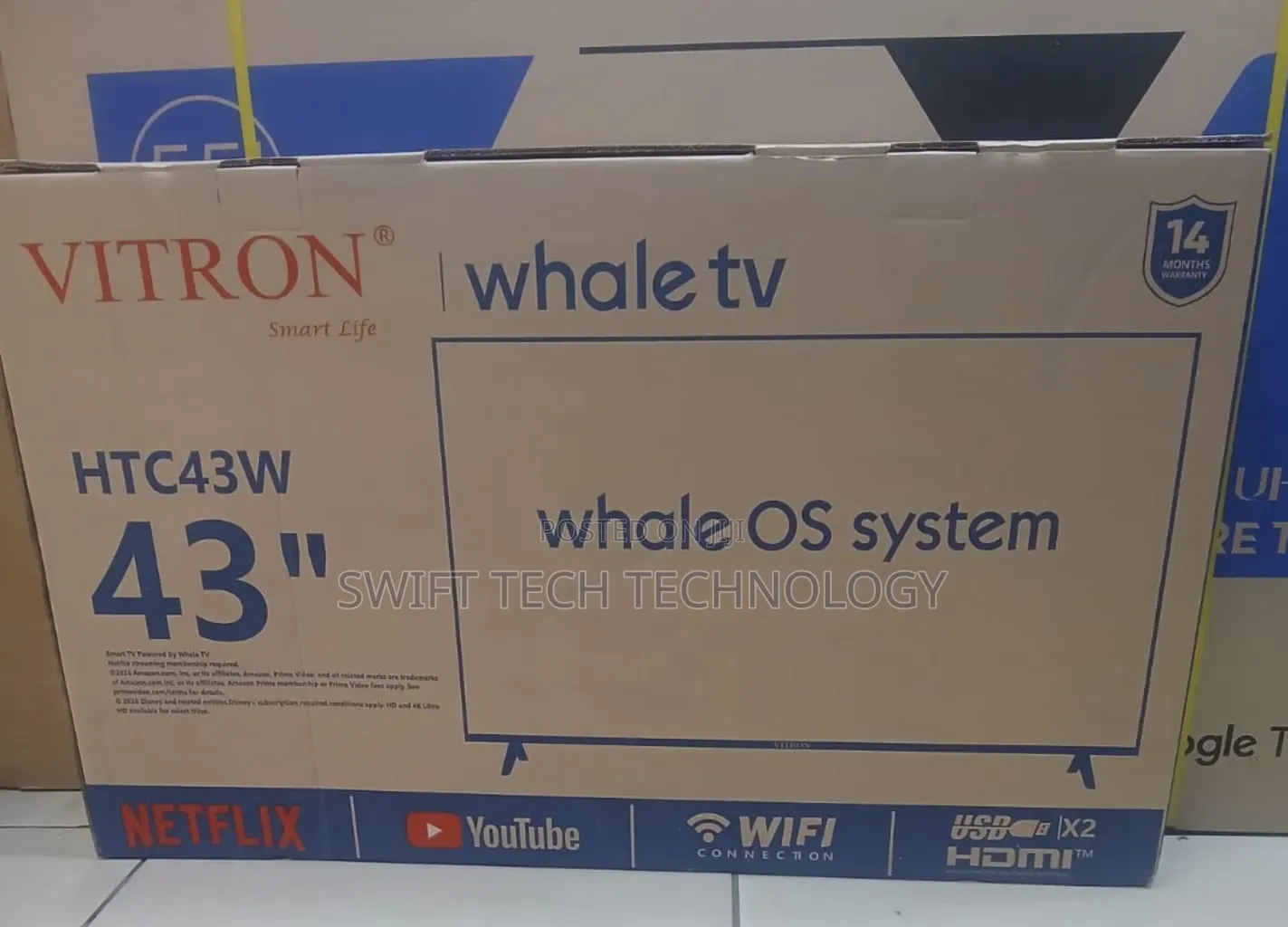 Vitron 43 Inches HTC43W Smart Whale OS SYSTEM FHD Frameless TV