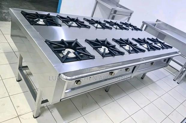 Stainless Steel Heavy Duty Square High Pressure Ten Burner.