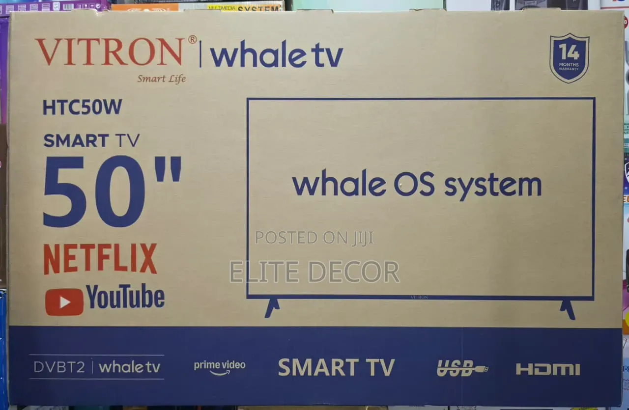 Vitron 50 Inch Smart TV HTC50W – Whale OS, Netflix YouTube, Full HD
