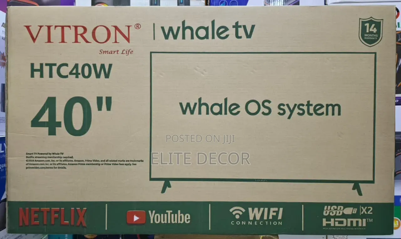 Vitron 40 Inch Smart TV HTC40W – Whale OS, WiFi, Netflix YouTube LED