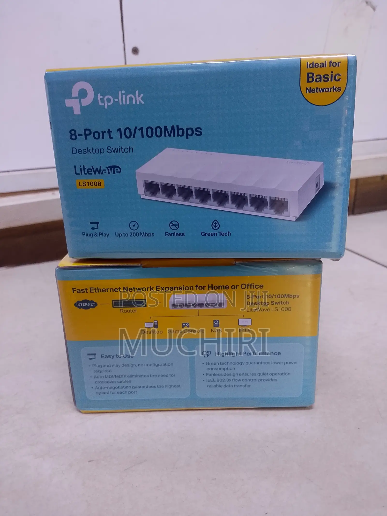 TP-Link 8-Port RJ45 Ethernet Switch LS1008 Plug Play