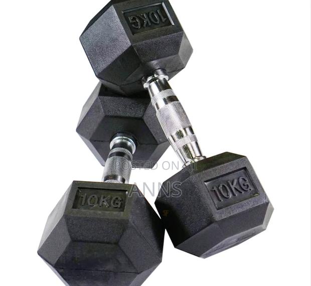 Hexagonal Dumbbells 10kg - main view