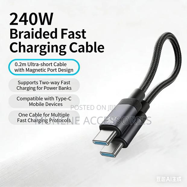 C to USB-C Cable 8 Inch, 240W PD Fast Charging Type-C Data Transfer