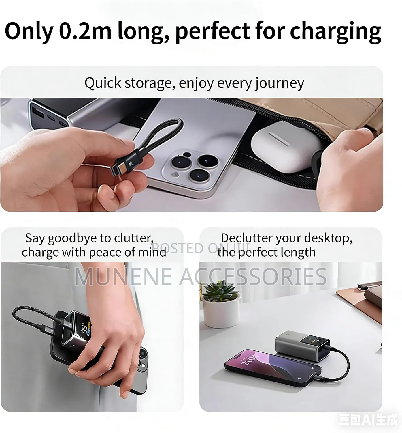 C to USB-C Cable 8 Inch, 240W PD Fast Charging Type-C Data Transfer