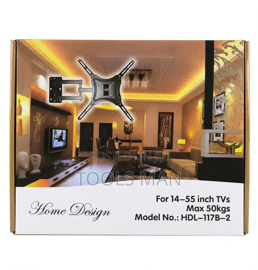 Home Design HDL-117B-2 Swivel TV Wall Bracket for 14-55 Inch.