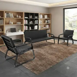 Office Sofa; Executive Five Seaters Leather Reception Sofa Set Bench