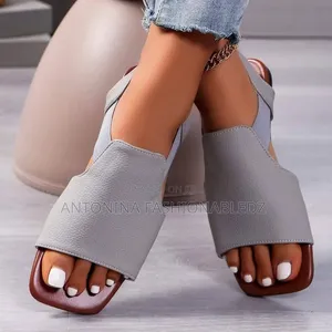Ladies Double Strapped Leather Sandals
