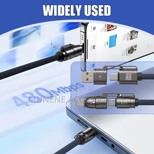 4in1 Multi Charger Cable LED Display 240W USB Fast Charging Cable 1.8M