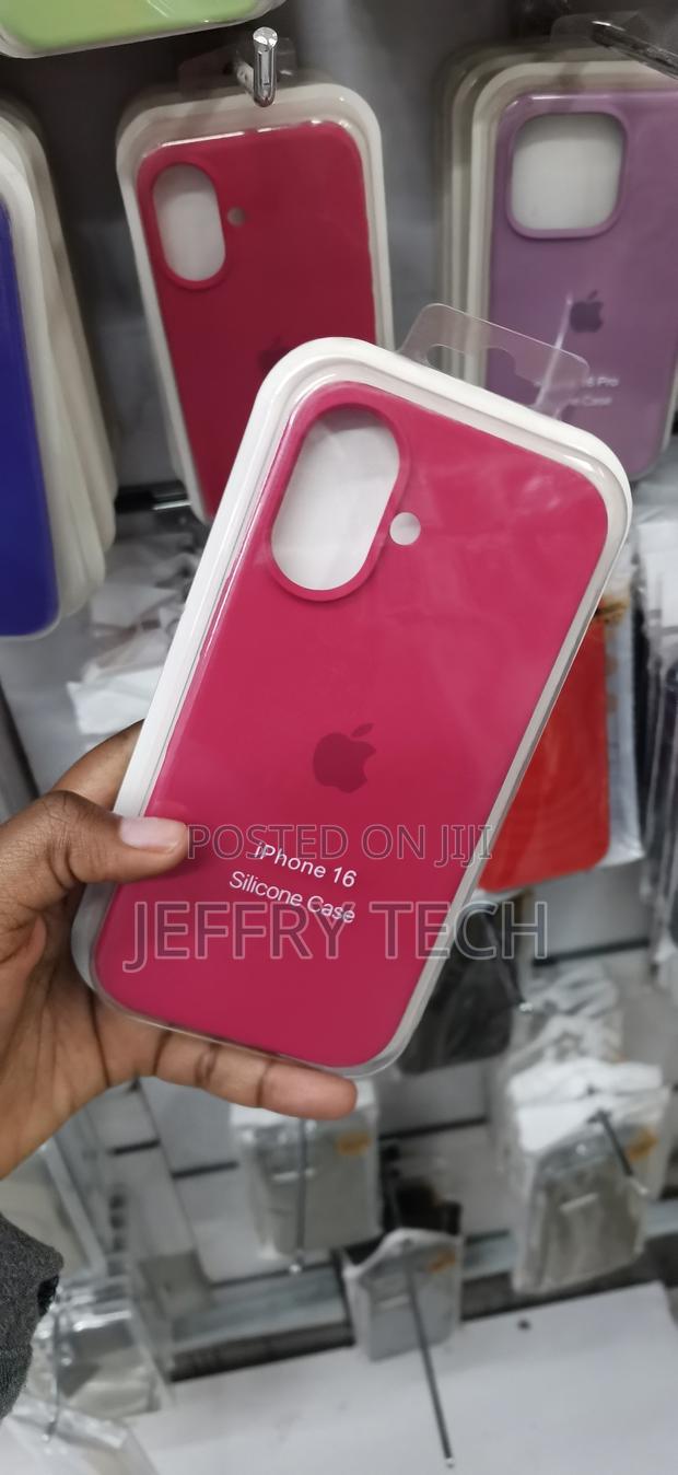 Bright Pink (Fuchsia) iPhone 16 Silicone Case. - thumbnail 2