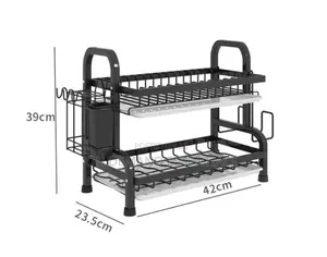 Heavy Duty 2 Tier Dish Rack With Cutlery Holder Chop Board Holder