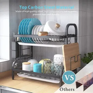Heavy Duty 2 Tier Dish Rack With Cutlery Holder Chop Board Holder