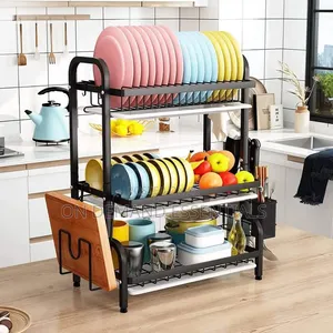 Original High Quality Heavy Duty 3 Tier Dish Rack With Cutlery Holder