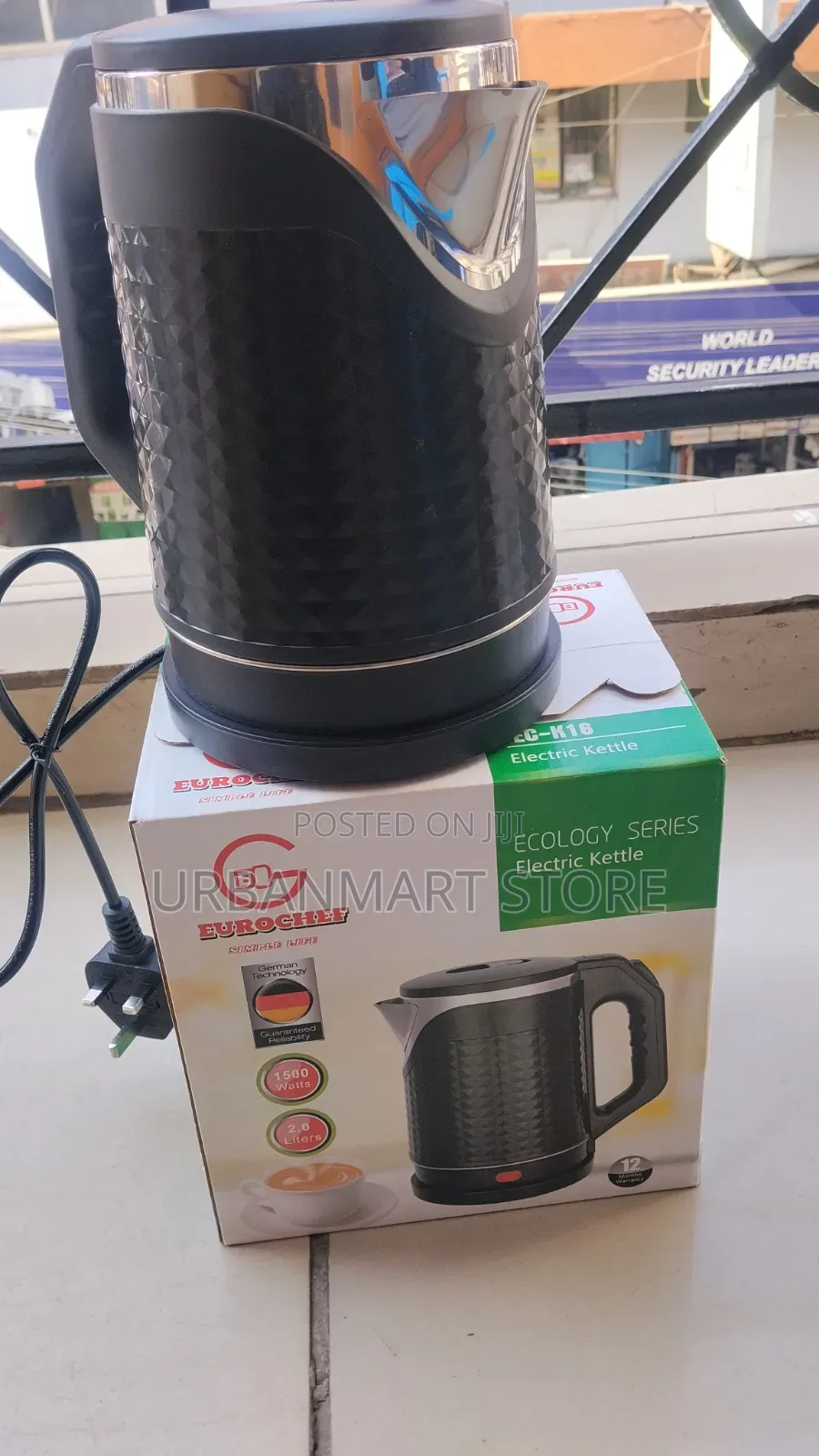 Eurochef 1500W Stainless Steel Water Kettle, 2 Litres