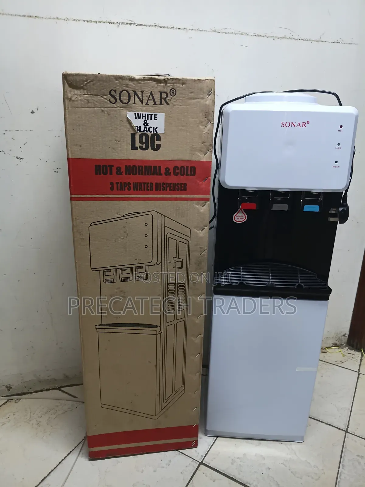 Sonar Standing Water Dispenser White Black
