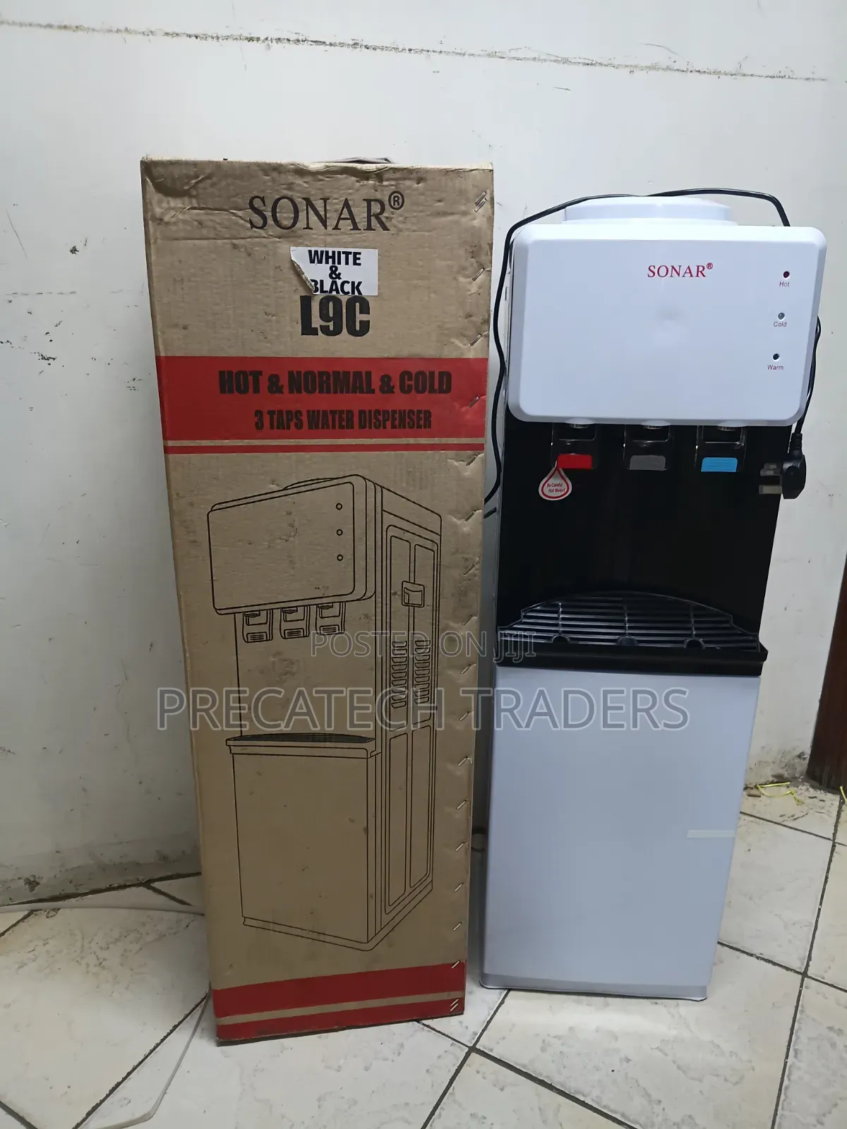 Sonar Standing Water Dispenser White Black