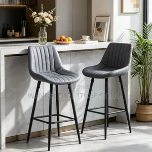Barstools; Leather Counter Reception Non Swivel Barstool