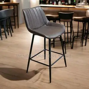 Barstools; Leather Counter Reception Non Swivel Barstool