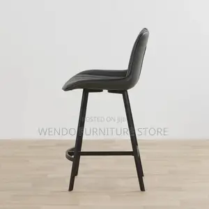 Barstools; Leather Counter Reception Non Swivel Barstool