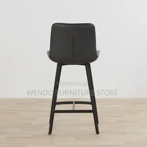 Barstools; Leather Counter Reception Non Swivel Barstool
