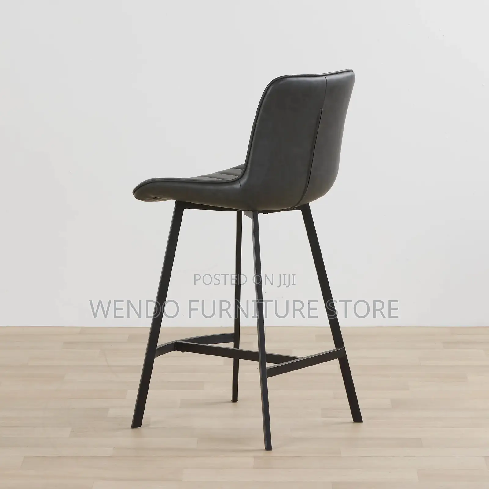 Barstools; Leather Counter Reception Non Swivel Barstool