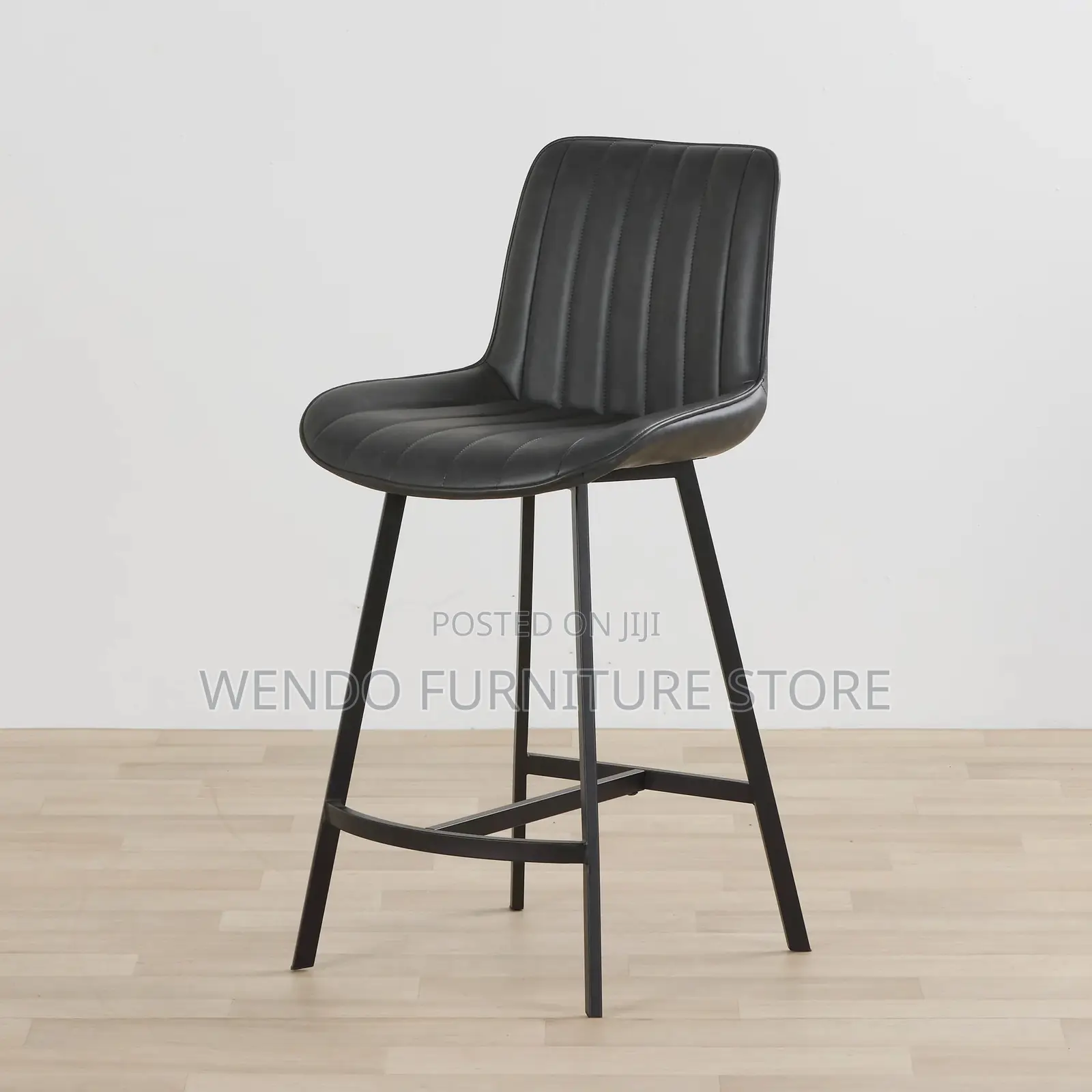 Barstools; Leather Counter Reception Non Swivel Barstool