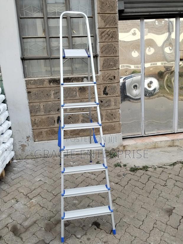 8-Step Aluminum a-Frame, Household Step Ladder - thumbnail 2