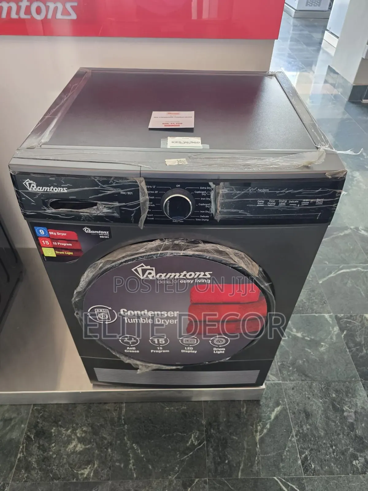 Ramtons RW/301 9KG Condenser Tumble Dryer – 15 Programs