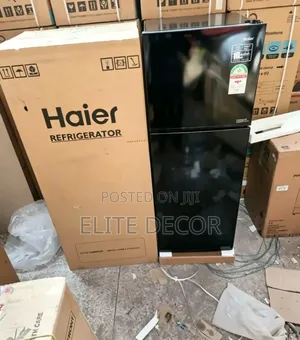 Haier HRF-355BS 333L Double Door Refrigerator – Black Glass Finish