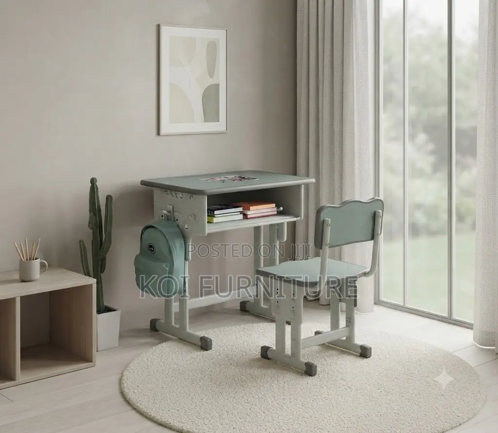 Home Desk; Brown Reclining Height Study Desk Chair Set