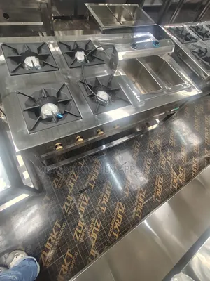 4 Burner + Double Deep Electric Fryer