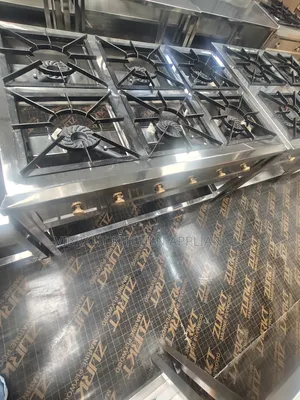 Six‐Burner Stainless Steel Commercial Gas Cooker