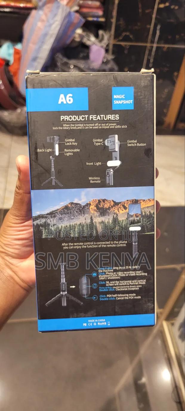 A6 Foldable Smartphone Gimbal Tripod for Vlogging - thumbnail 2