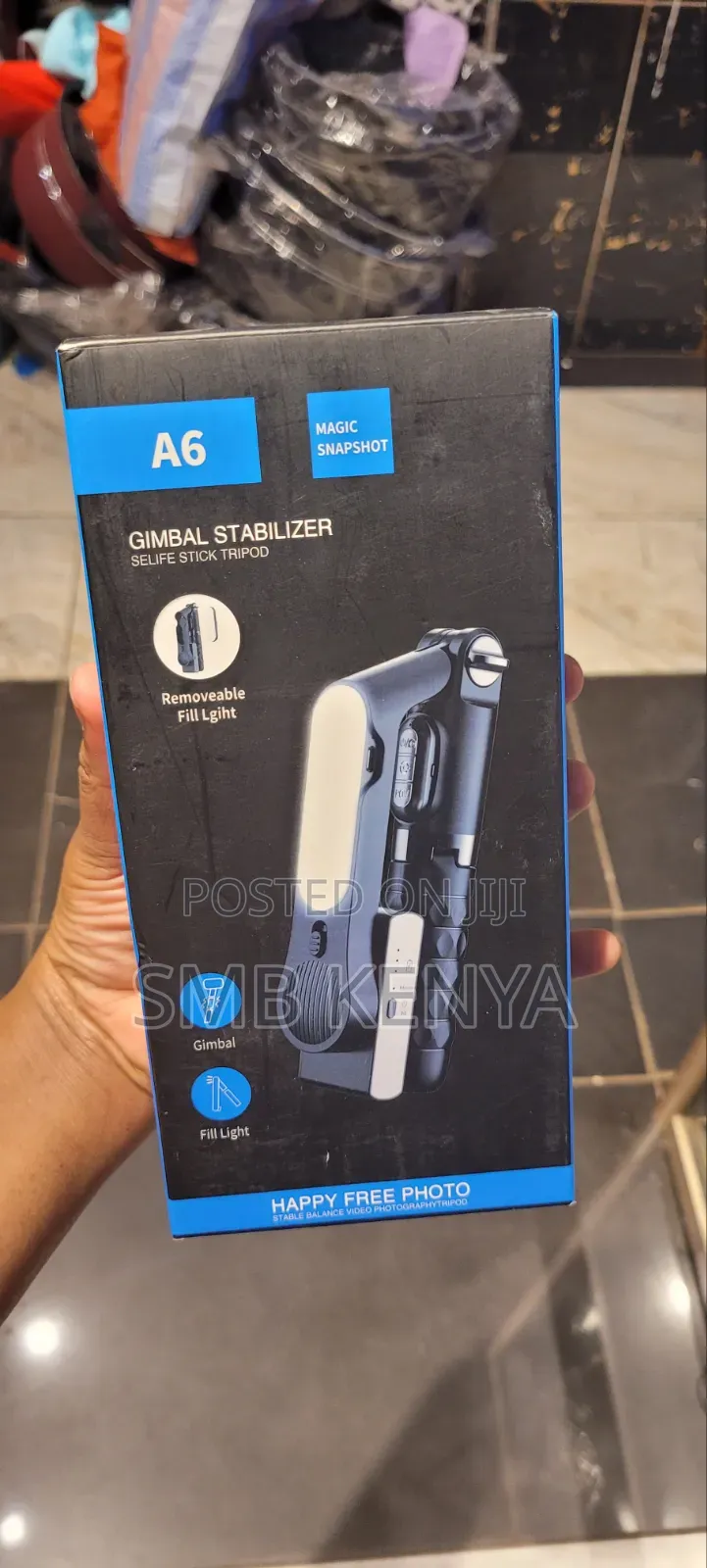 A6 Foldable Smartphone Gimbal Tripod for Vlogging