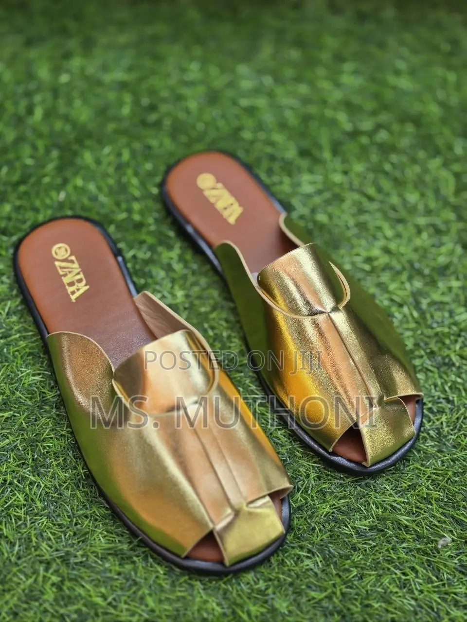 Zara Open-Toe Flat Leather Sandals Size 37-41