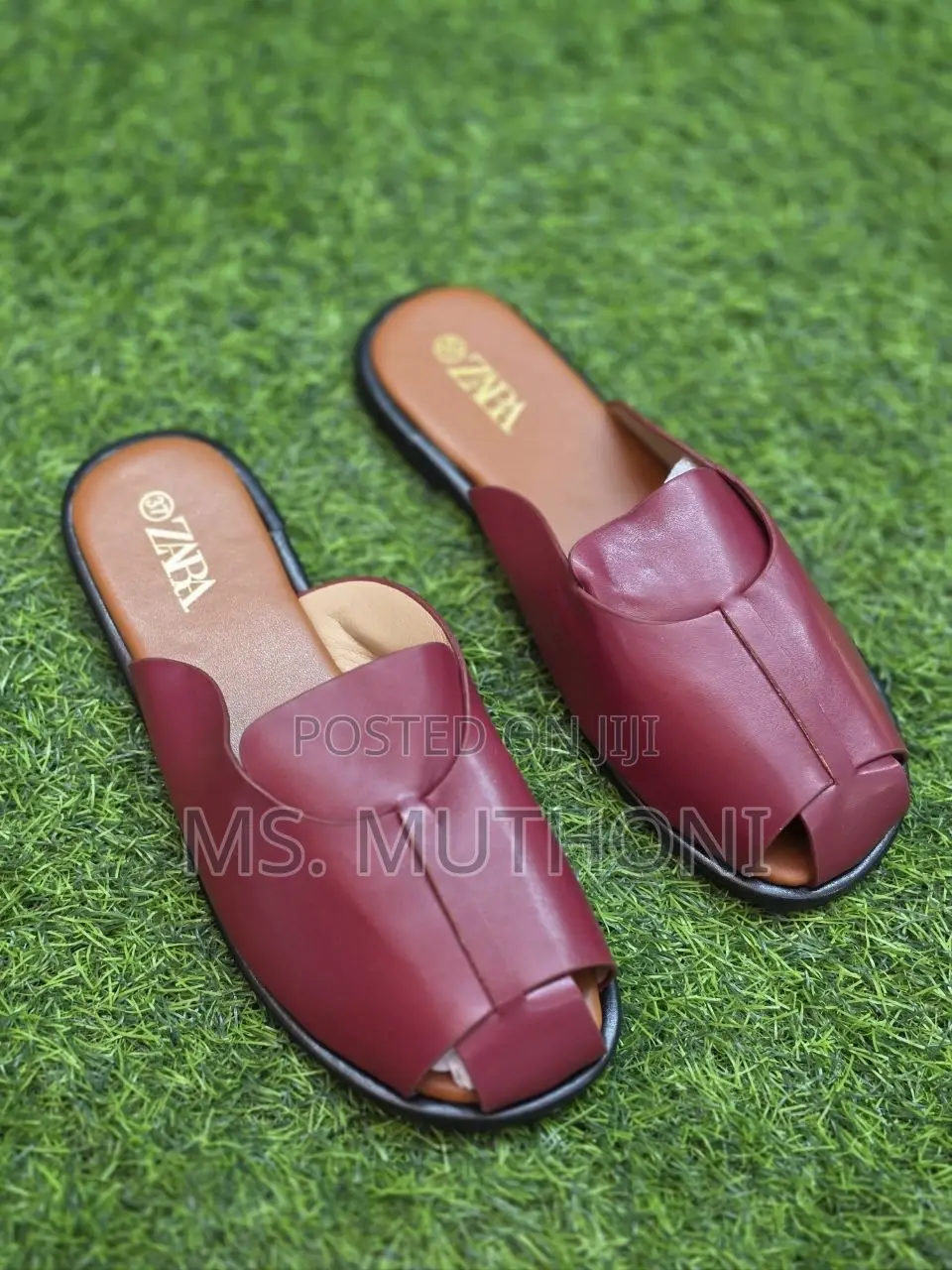 Zara Open-Toe Flat Leather Sandals Size 37-41