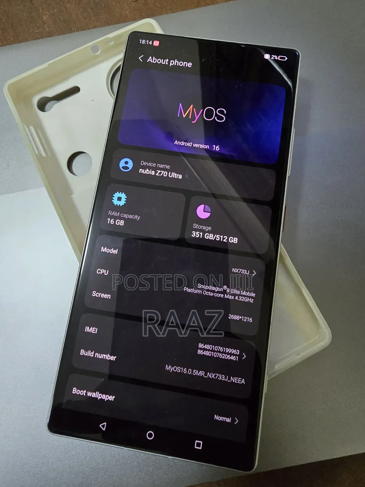 New ZTE nubia Z70 Ultra 512 GB Yellow