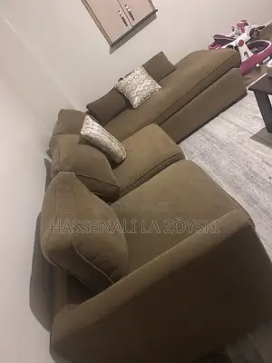 Brown L-Shaped Sofa