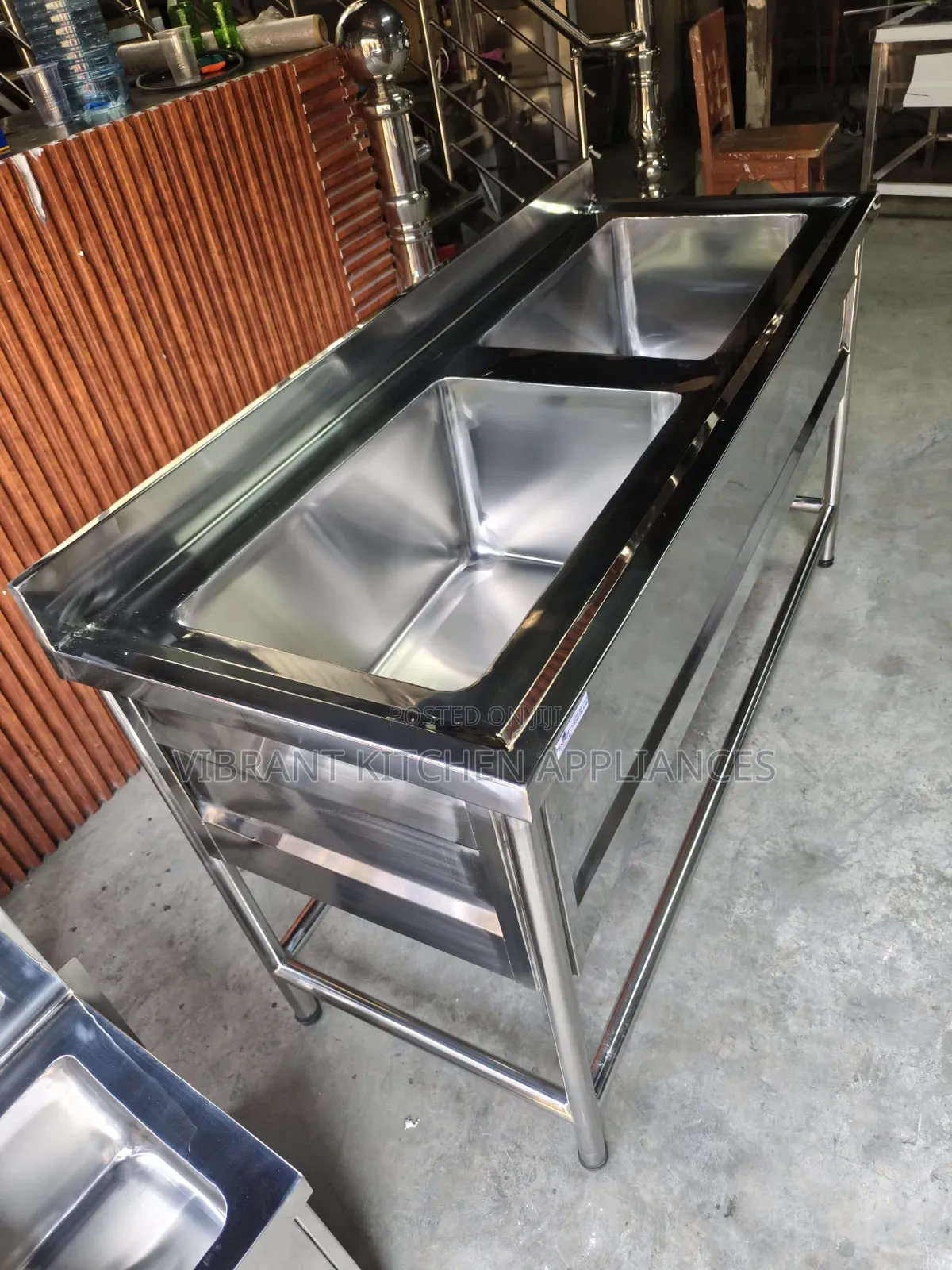 Two‐Bowl Stainless Steel Sink – Commercial Grade
