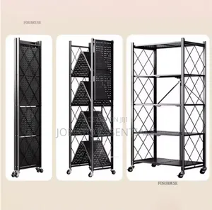 Foldable Kitchen Rack Microwave Stand Heavy Duty Storage Shelf