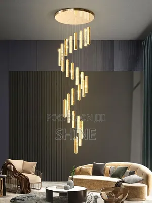 Long Modern Led Crystal Drop Spiral Chanderlier