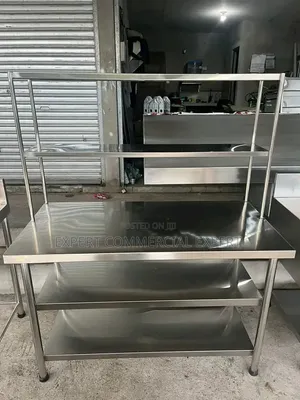 Stainless Steel Table With Overshelf