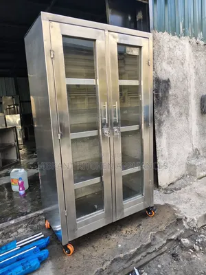 Two‐Door Stainless Steel Mirror Cabinet