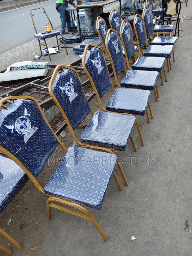 Conference Blue Seats With Print Logo - main view