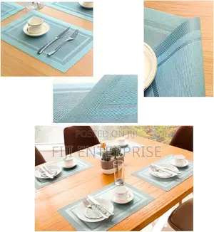 6-Piece PVC Woven Table Mats – Double Sided | Heat Resistant