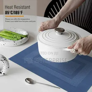 6-Piece PVC Woven Table Mats – Double Sided | Heat Resistant