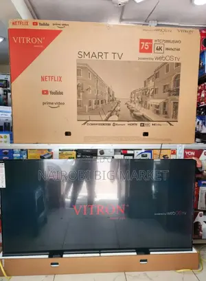 Frameless YouTube Netflix Vitron 75 Inch Television WeBos TV