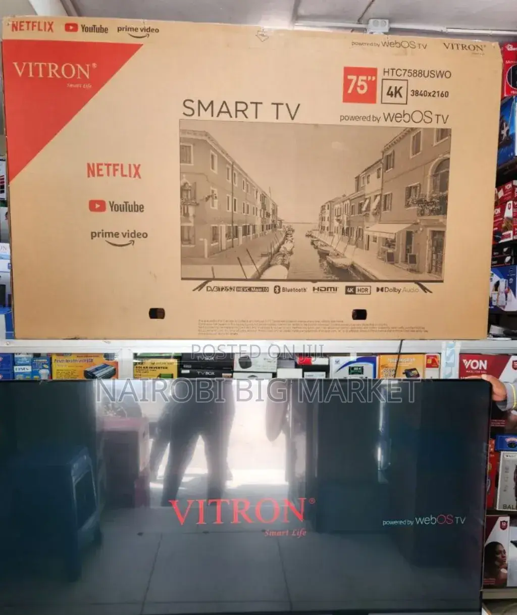 Frameless YouTube Netflix Vitron 75 Inch Television WeBos TV