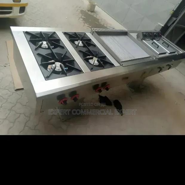 Combined Cooker Fryer Grindle and Burner