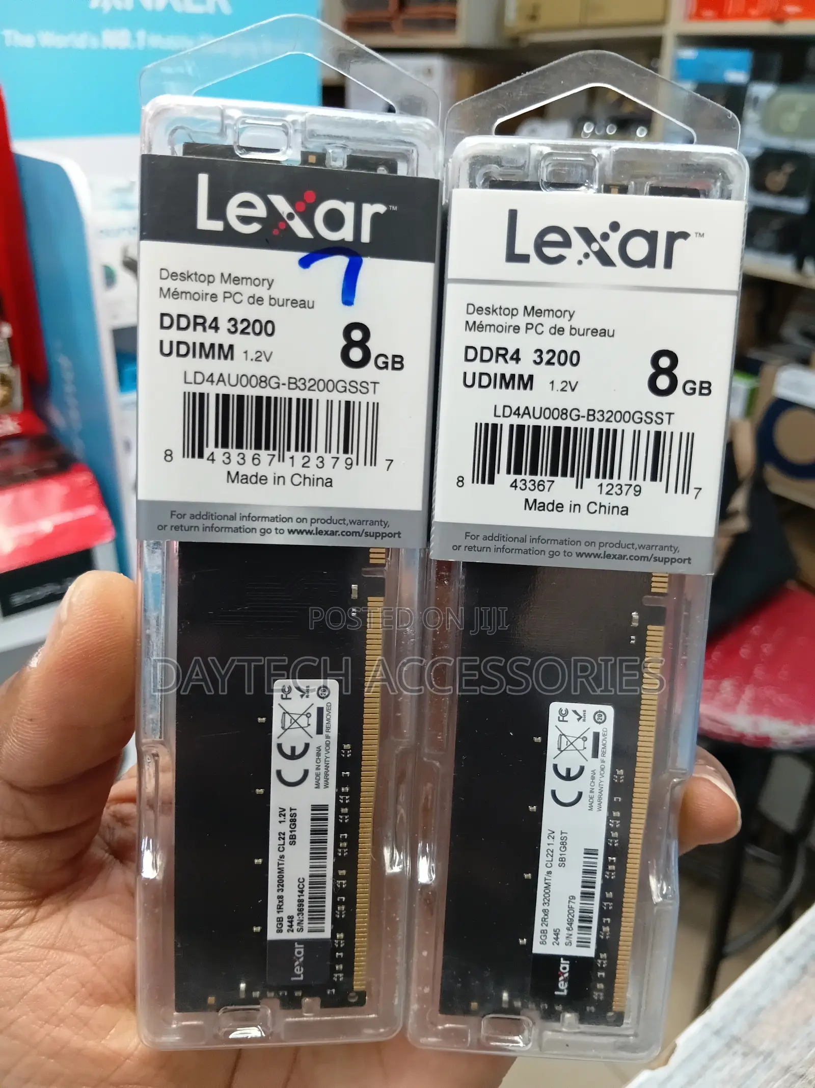 Lexar 8GB (1x8Go) DDR4 3200Mhz CL22 Desktop Memory.
