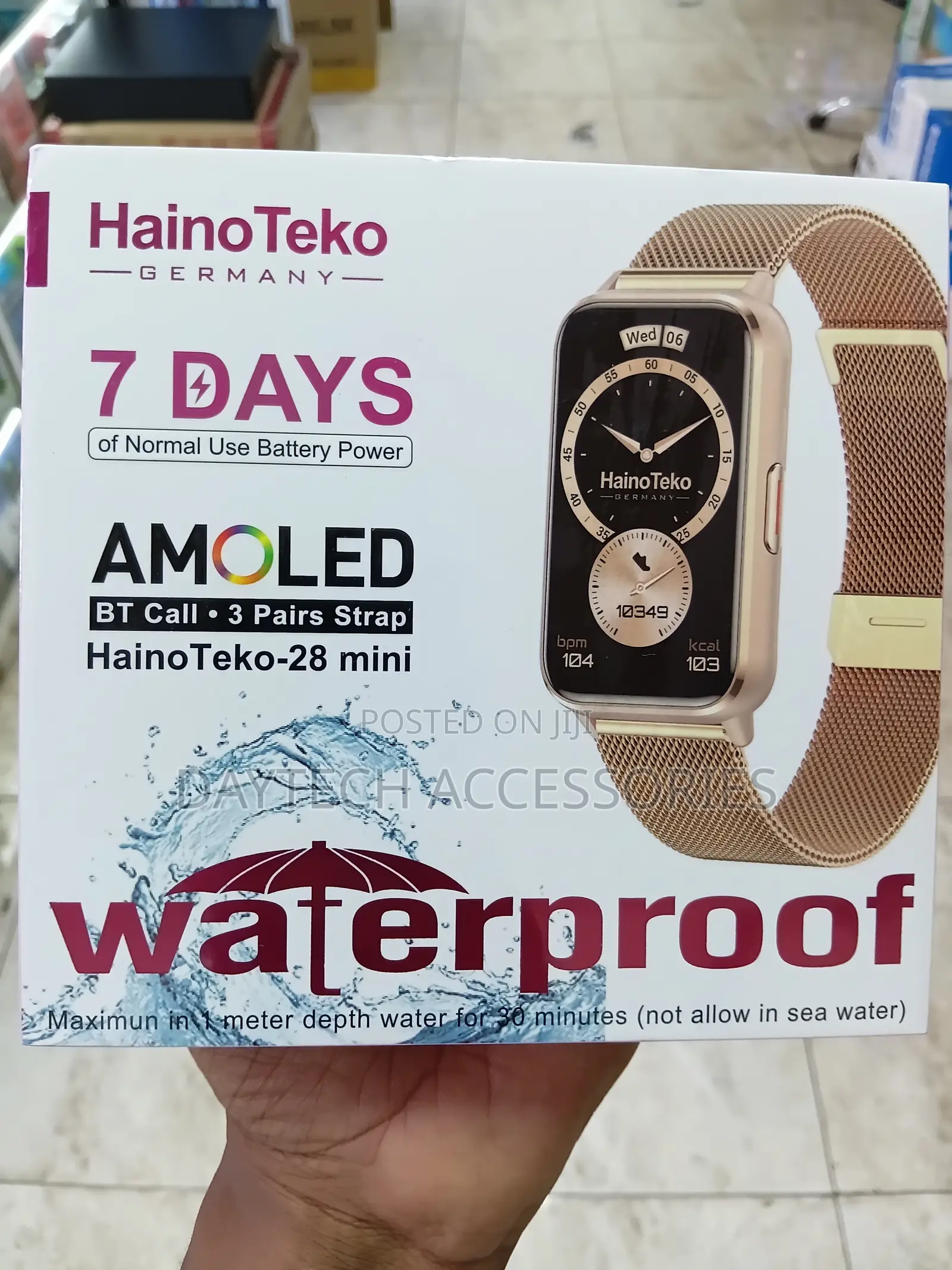 HainoTeko-28 Mini Ladies Smart Watch in Gold.